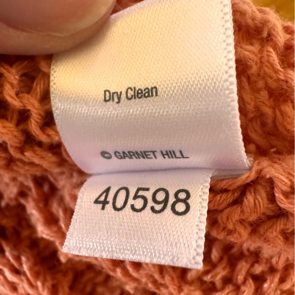 Garnett Hill Linen & Cotton Cabled Pullover in Desert Bloom Pink Size M - Picture 10 of 11